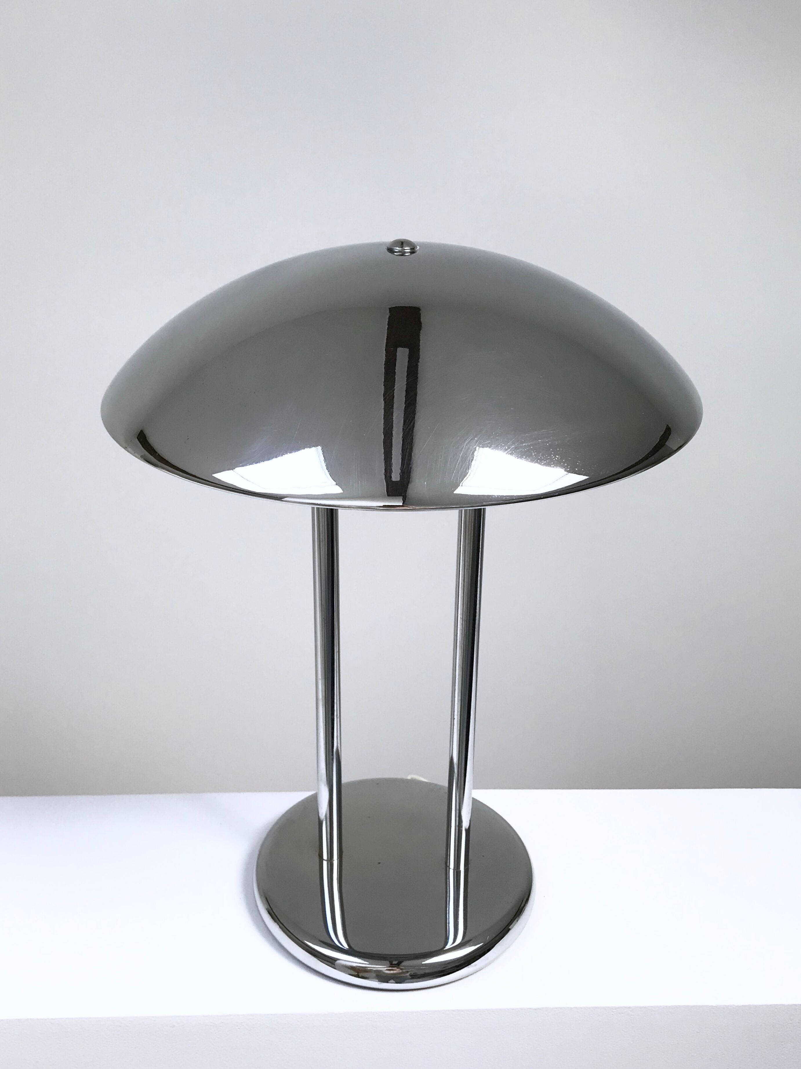 Chrome mushroom lamp, 1980