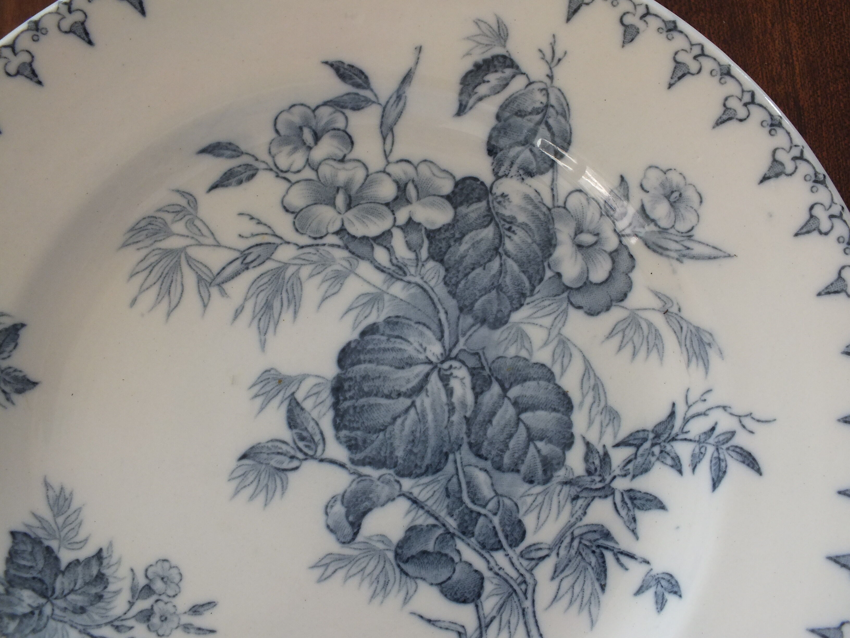 6 flat plates Sarreguemines U&C Flore - blue