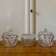 Set of 3 vintage glass candy jars