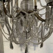 Louis XV style "Fontaine" chandelier in bronze and 20th century pendants