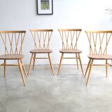 Series of four “candlestick” chairs by Lucian Ercolani