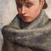 Italian painting portrait of a woman in Impressionist style