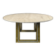 Italian dining table with a travertine top.