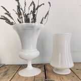 White opaline chalice vase