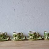 Vintage tea service in glazed ceramic - shape of conchs or shells