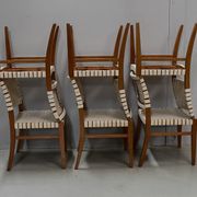 Suite de 6 chaises vintage en hêtre clair fin XXe