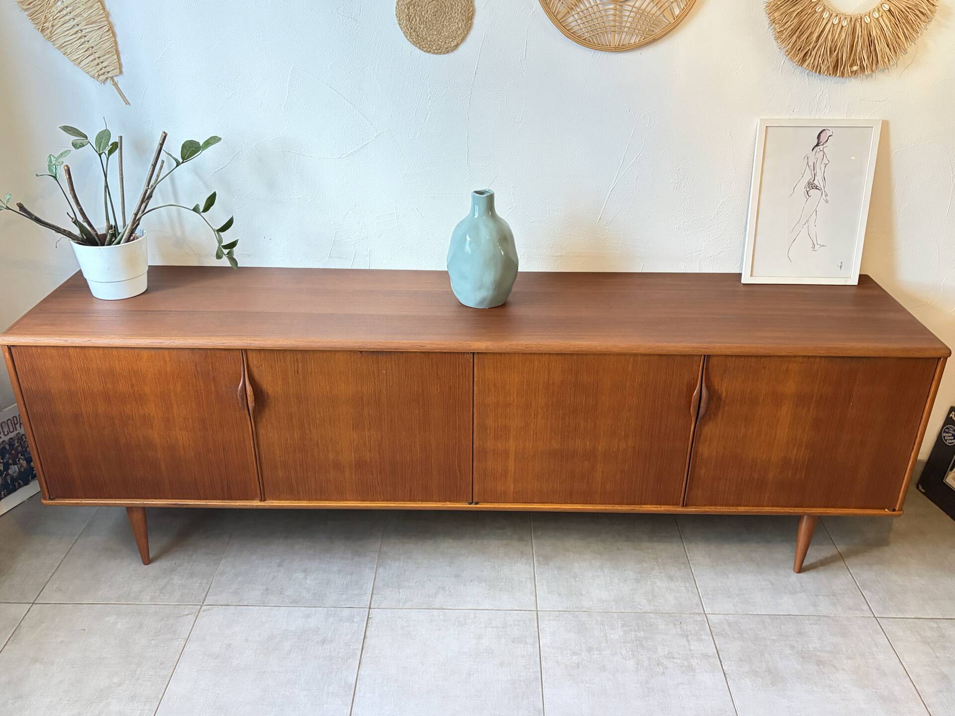 Vintage teak enfilade from the 1960s.