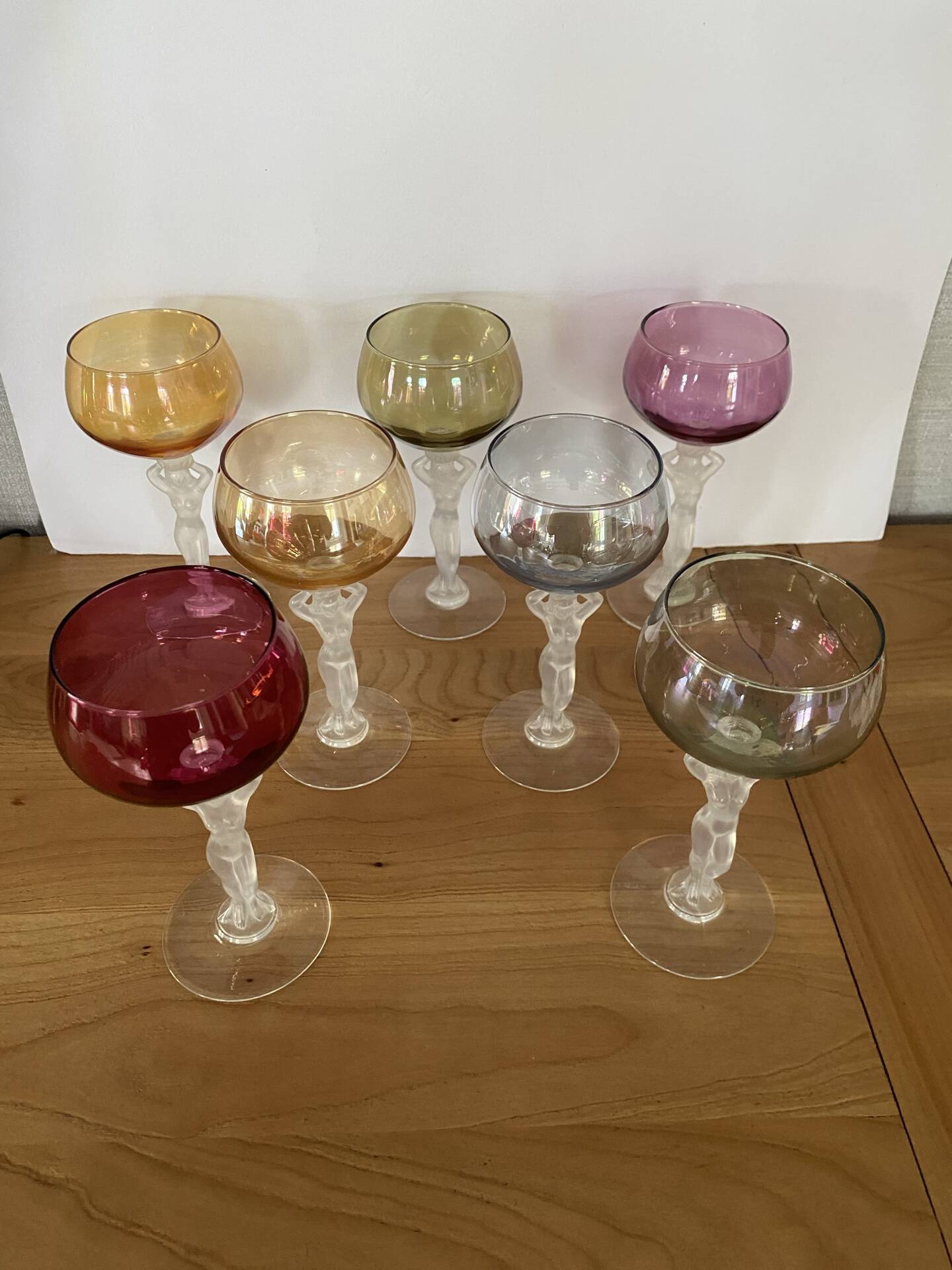7 verres à vin en cristal de bayel modèle Venus