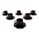 Set of 6 medium black coffee cups and saucers ARCOROC "Octime"
