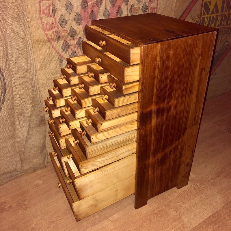 Old furniture 24 drawers Manufrance - Watchmaker's layette