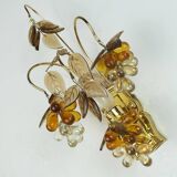 palwa mid century SCONCE 1970s crystal glass and gilt brass grapes and leaves