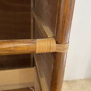 Vintage 1970s bamboo rattan 3-drawer chest of drawers.