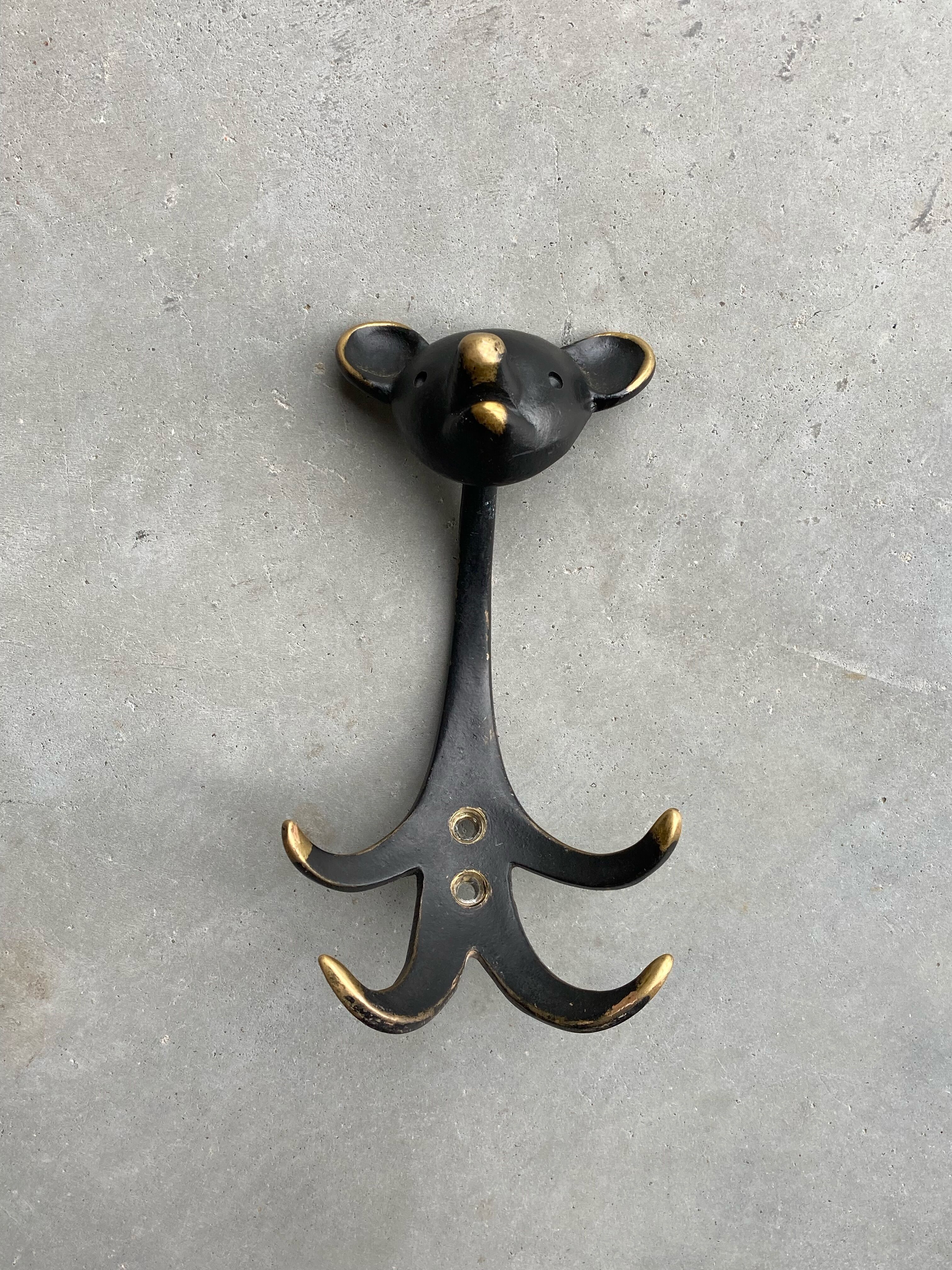 Zoomorphic coat hooks by Walter Bosse 1950s