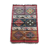 Tapis kilim en toile de jute et coton. 120cm x 190cm