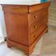 Cherry wood ogee chest of drawers - 4 drawers - 80s - long chest of drawers - Louis Philippe style