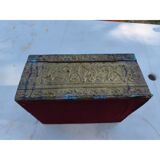 Antique repoussé brass box
