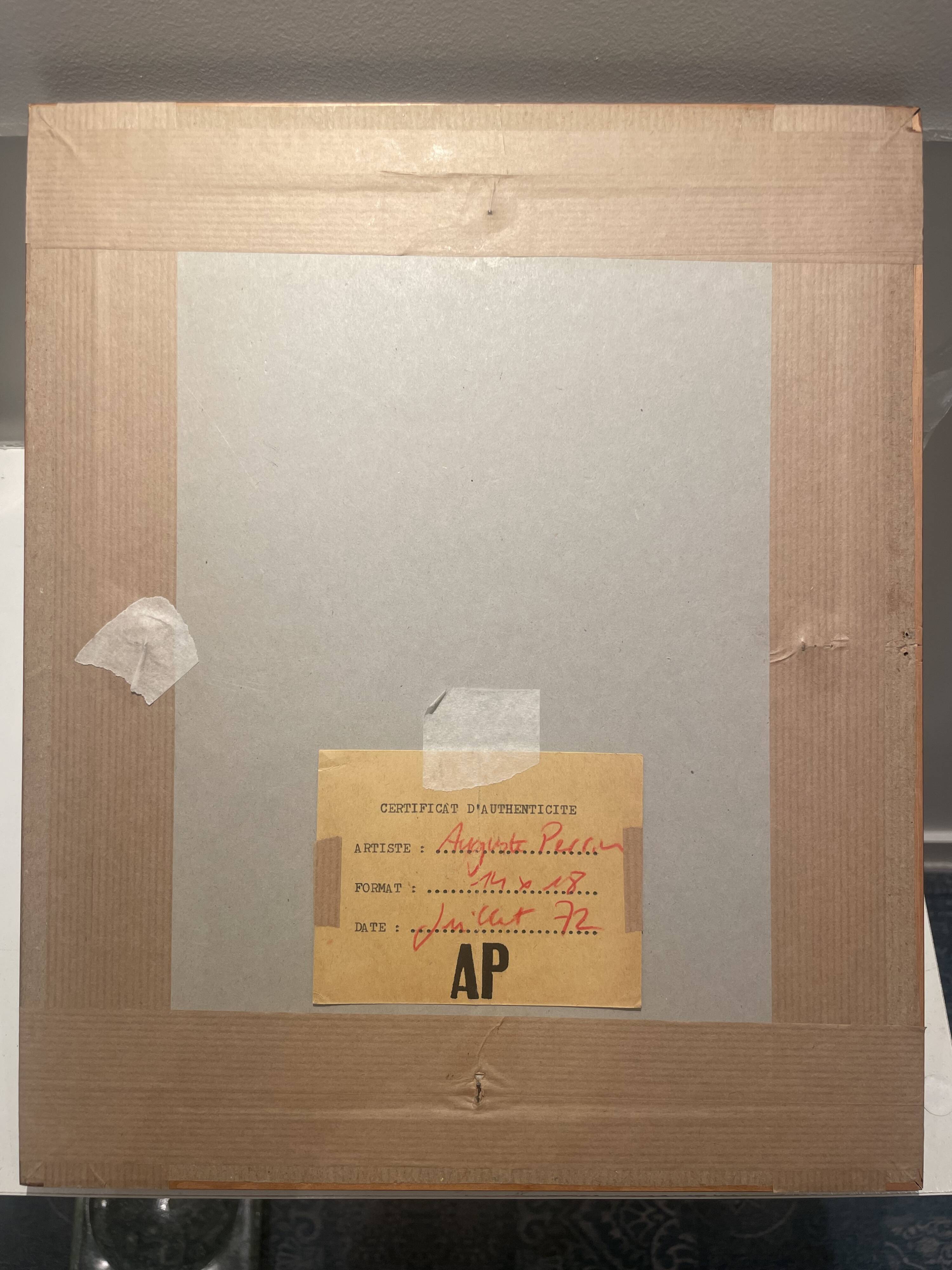 Triptyque peinture abstraite - Auguste Perrin - 1972