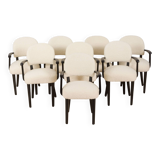 Set of eight dining Paris hotel chairs by Thonet, France 1950s