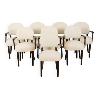 Set of eight dining Paris hotel chairs by Thonet, France 1950s
