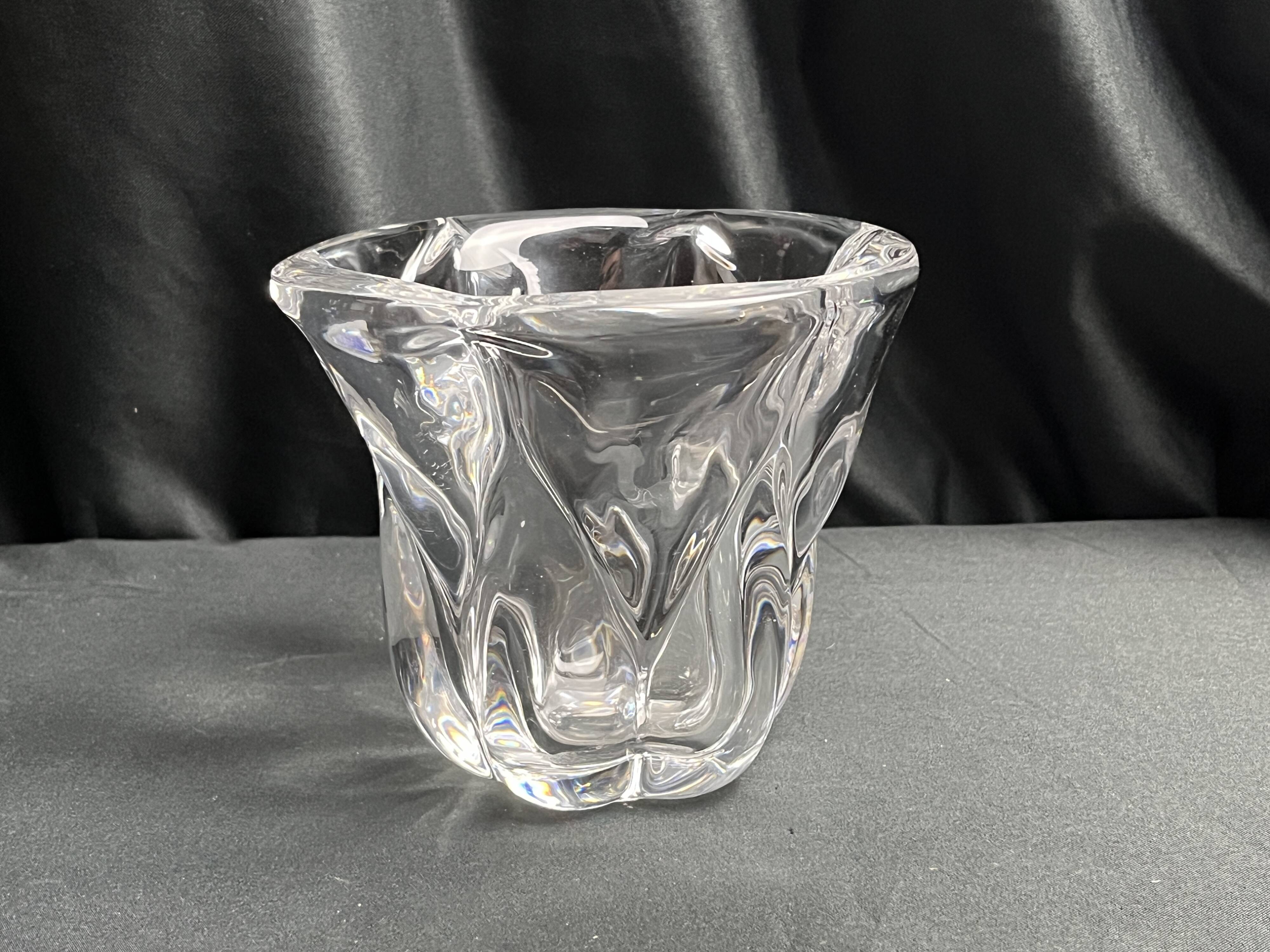 Vintage, small Val Saint Lambert crystal vase, 20th century