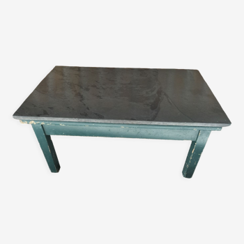 Rectangular coffee table in wood and slate