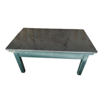 Rectangular coffee table in wood and slate