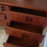 Vintage Danish teak dressing table chest of drawers from the 1960s