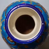 Vase decorated with flowers in enamels of longwy – early twentieth century