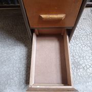 Bureau d'école vintage bois et métal