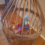 Vintage rattan pendant light from the 1950s and 60s