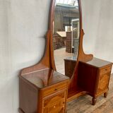 Hairdresser Art Deco styke from the early 20th century in mahogany with marquetry and mother-of-pear details