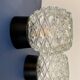 Pair of vintage wall lamps in molded glass and thermoplastic