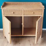 Commode en rotin des années 1970