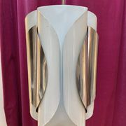Chrome and bakelite pendant light, Italy, 1970s.
