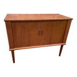 Small teak sideboard, Danish music furniture for vinyl records. Bar