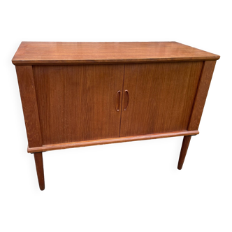 Small teak sideboard, Danish music furniture for vinyl records. Bar