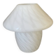 Mushroom lamp, Murano glass in textured opaline, "braided" effect.