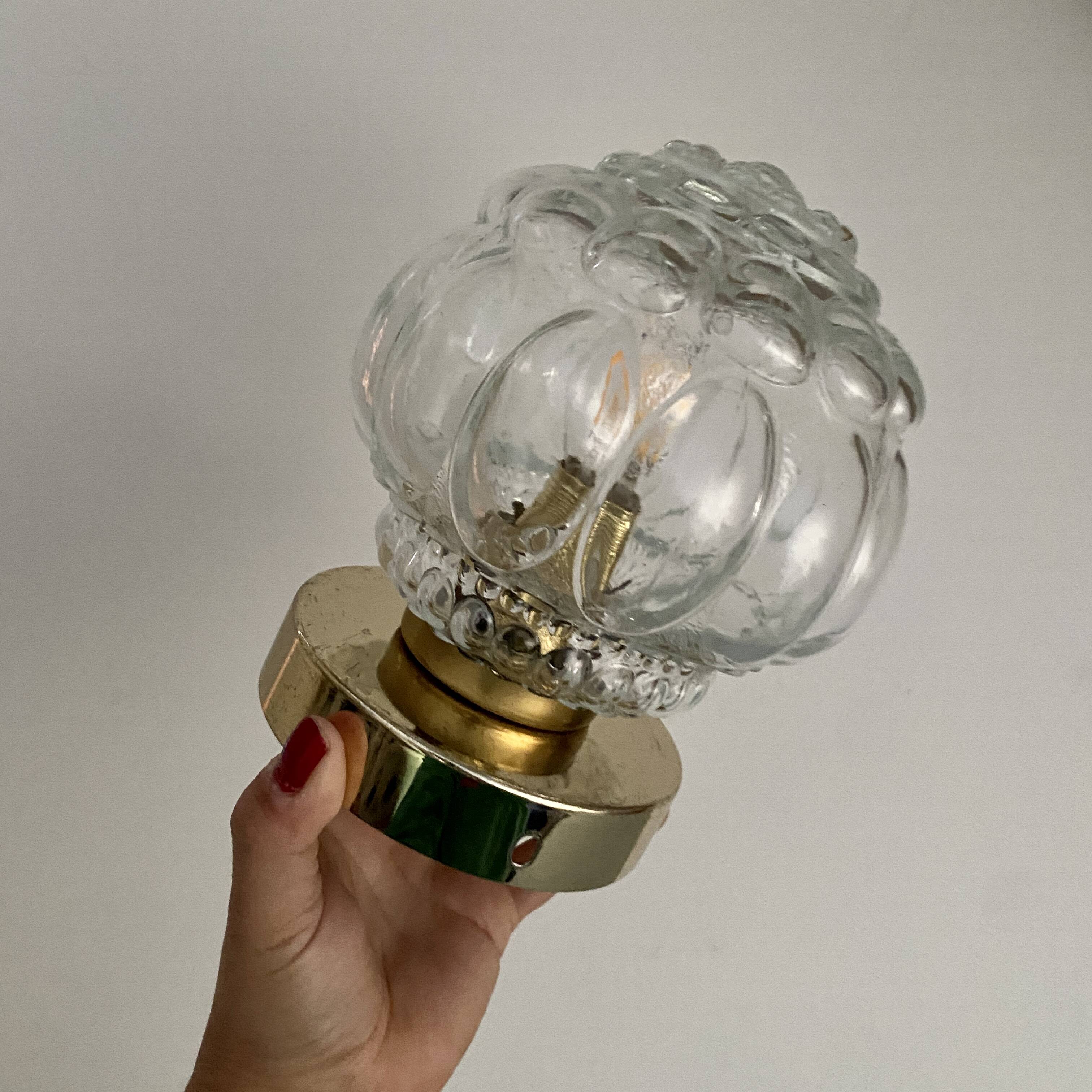 Vintage glass globe wall or ceiling light
