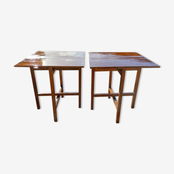 Pair of Small Wooden Folding Tables