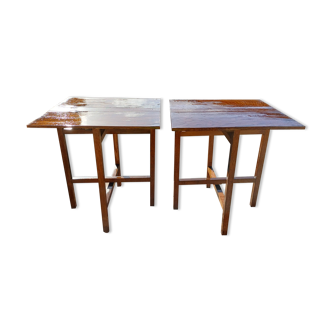 Pair of Small Wooden Folding Tables