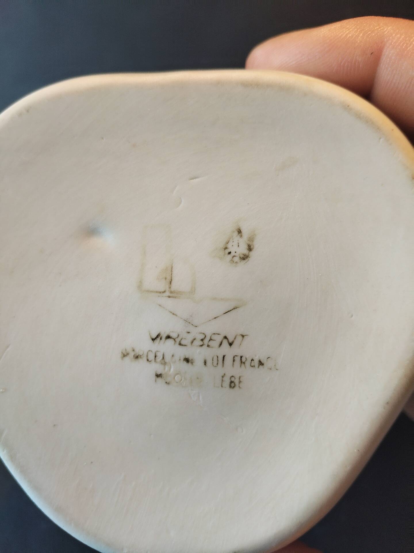 Flower holder in porcelain Virebent by Pierre Lèbe, 1960s