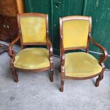 Pair of armchairs with mahogany restoration of the XlX th century