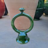 Tamegroute candle holder, Handmade ceramic enameled pottery, Authentic craftsmanship