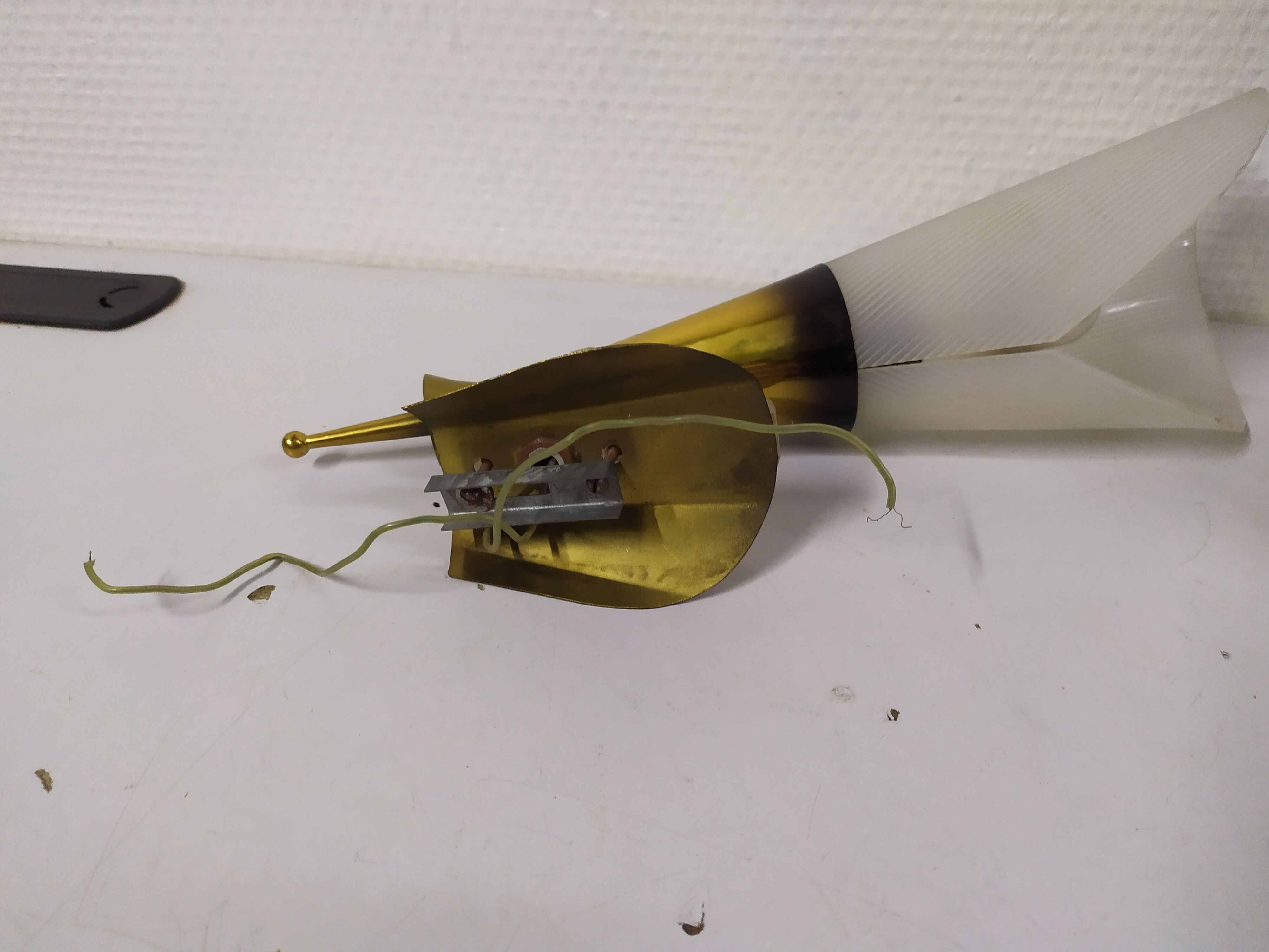 Pair of wall sconces plexiglass rockabilly gilded