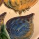 Glazed ceramic plate Puigdemont fruits, 1960