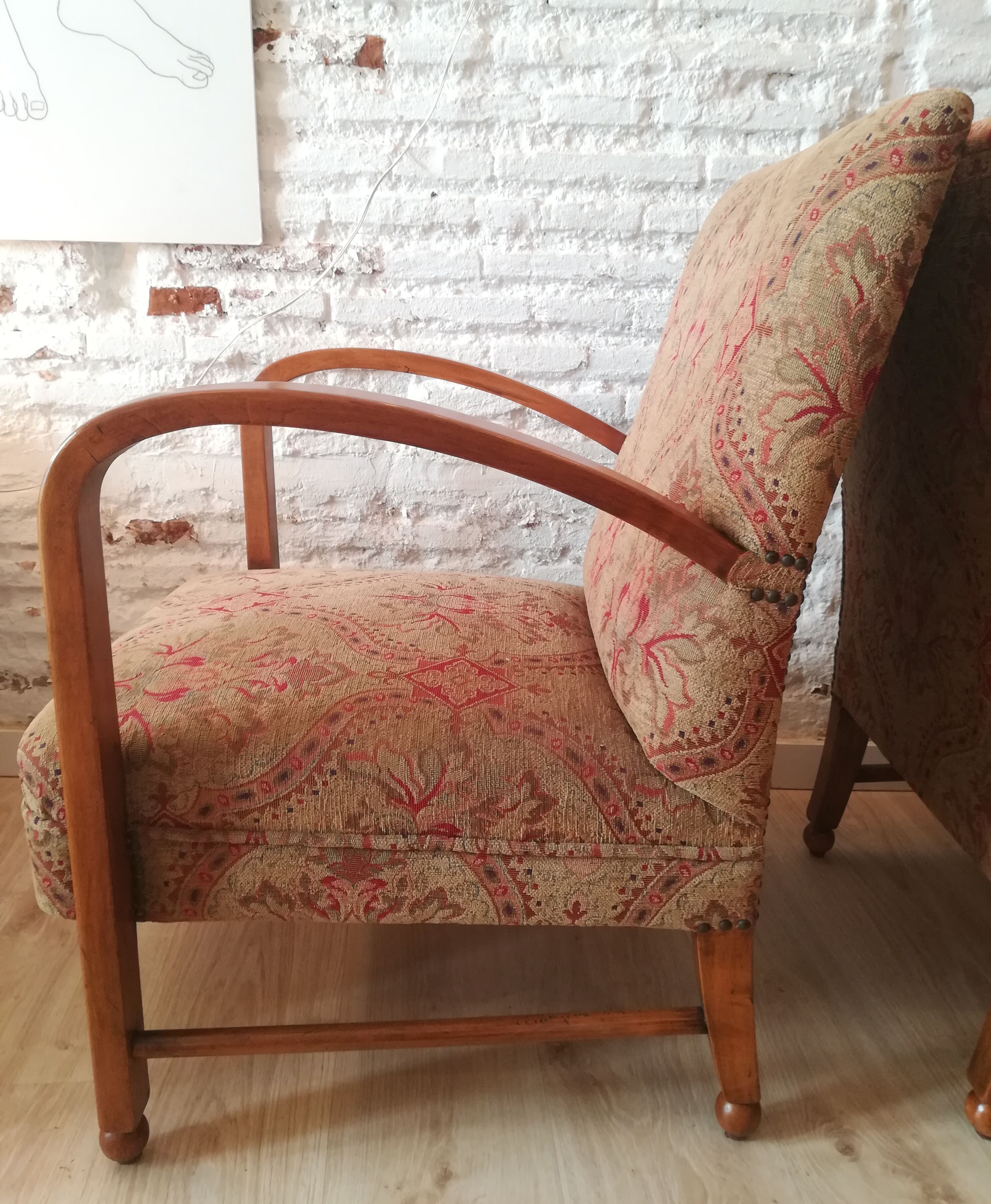 English armchair couple art deco