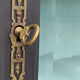 Armoire parisienne vitrée noire et vert grisé 150cm