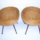 Rattan armchairs 1950