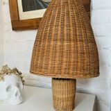 Wicker mushroom lamp
