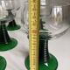 6 Vintage Green Wavy Stemmed Glasses